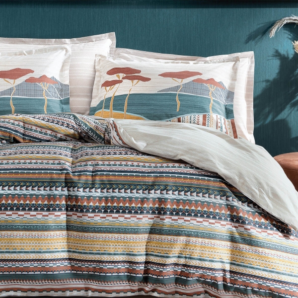 3 Pieces Lepall Ranforce Single Duvet Cover Set 160 x 220 cm - Beige