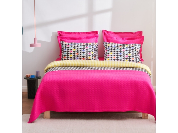 5 Pieces Reyna Single Duvet Cover Set 160 x 220 cm - Fuchsia