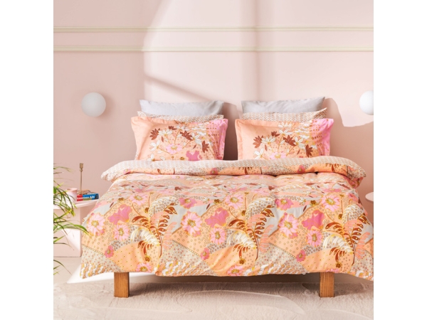 3 Pieces Denis Cotton Satin Single Duvet Cover Set 160 x 220 cm - Powder
