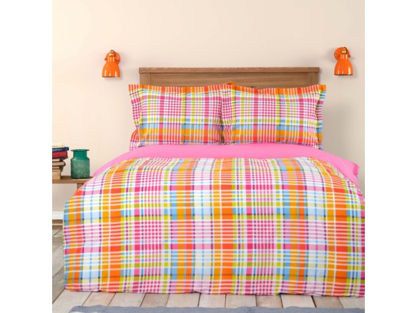 4 Pieces Mannox Young Cotton Double Duvet Cover Set 200 x 220 cm - Orange