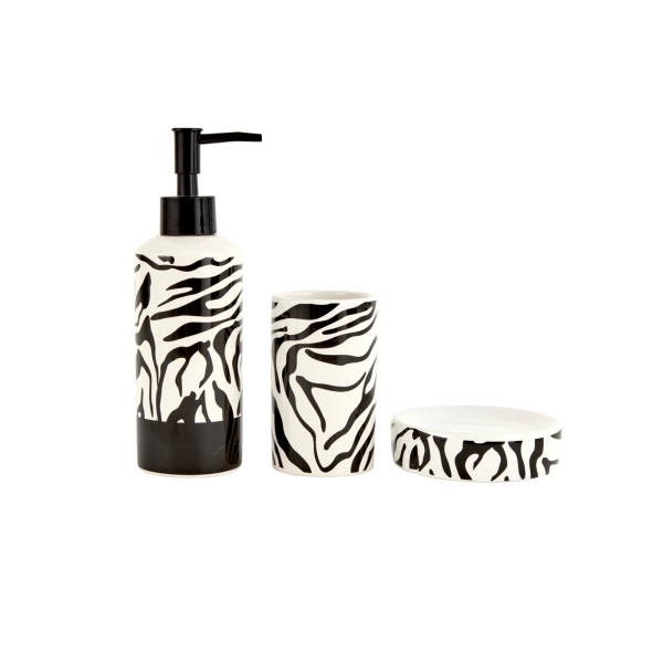 3 Pieces Wild Zebra Bathroom Set - ..