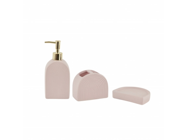 3 Pieces Bali Bathroom Set - Pink