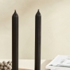 2 Pieces Wave Candlestick With Candles 2 x 23 cm - Black