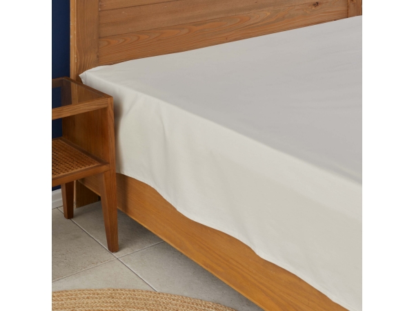 Plain Cotton Single Bed Sheet 180 x 240 cm - Beige