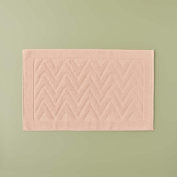 Chevron Cotton Foot Towel 50 x 80 cm - Salmon