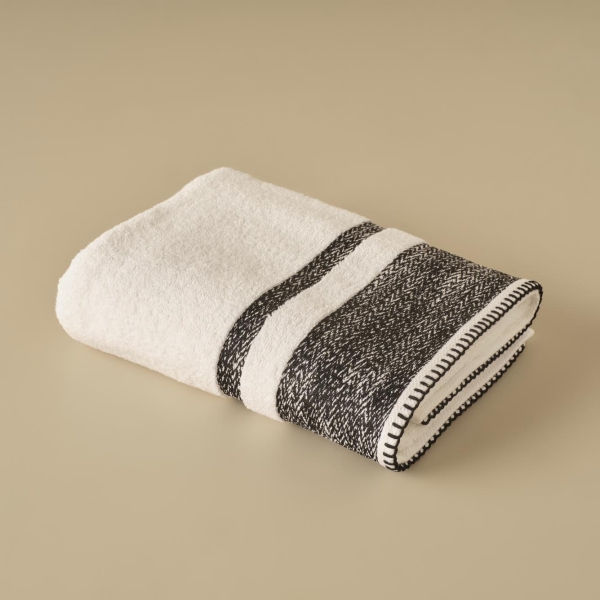 Melange Cotton Bath Towel 70 x 120 cm - Black