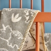 Dino Cotton Baby Blanket 100 x 120 cm - Khaki