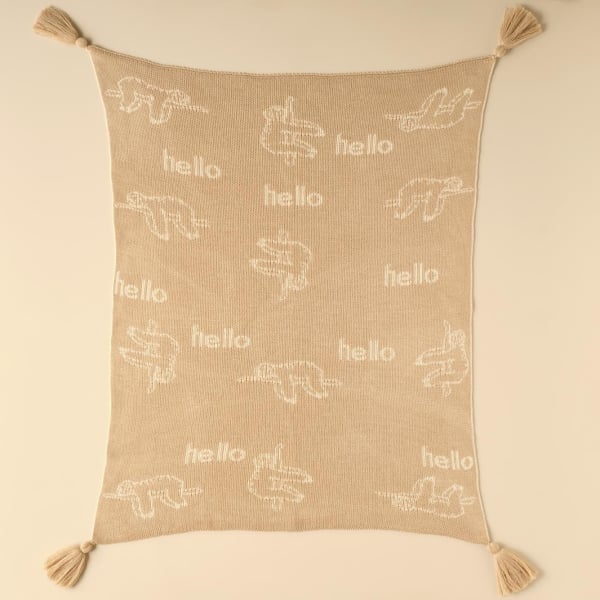 Sloth Knitwear Blanket 100 x 120 cm - Beige