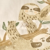3 Pieces Sloth Cotton Ranforce Baby Duvet Cover Set 100 x 150 cm - Beige