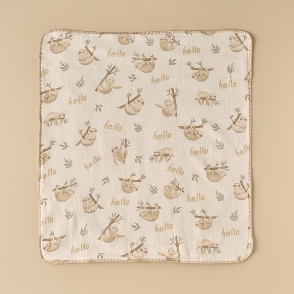 Sloth Muslin Cotton Quilt 90 x 100 cm - Beige