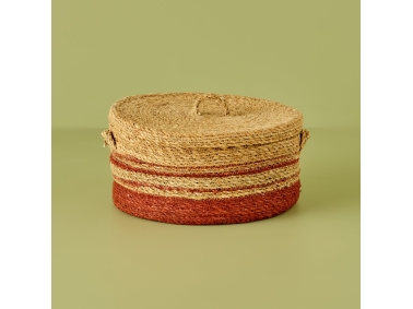 Adrin Wicker Round Basket 32 x 17 cm - Red