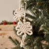 Pearly Christmas Decorative Ornament 7 x 20 cm - Ecru