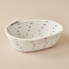 Maroon Cotton Decorative Saddle Basket 20 x 9 x 30 cm - White