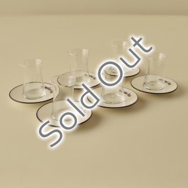6 Pieces Tea Talk Tea Cup Set 170 ml - Black
