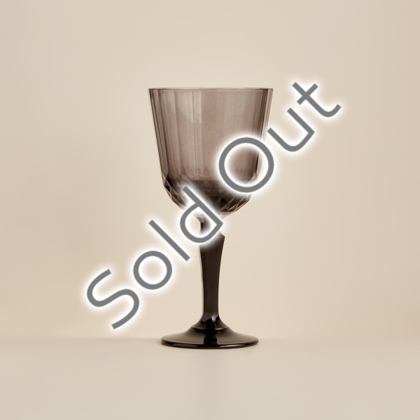 6 Pieces Colore Cut Glass Cup 310 ml - Anthracite