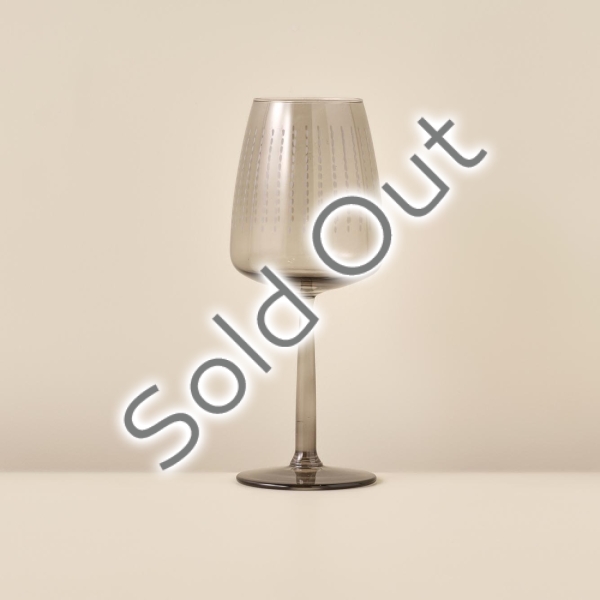 4 Pieced Point Glass Cup 430 ml - Anthracite