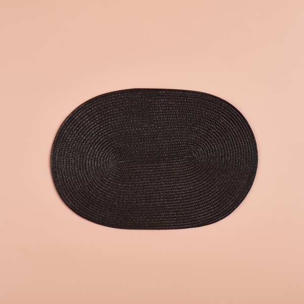 Circum Oval Placemat 44 x 29 cm - Black