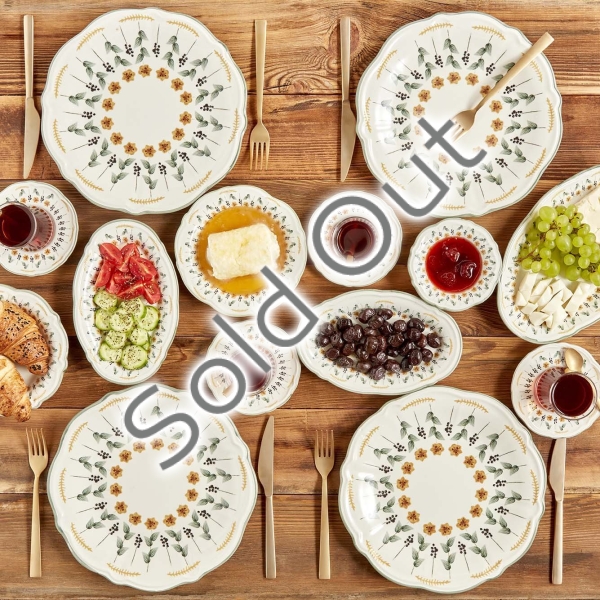 26 Pieces Adelina Stoneware Breakfast Set - Green