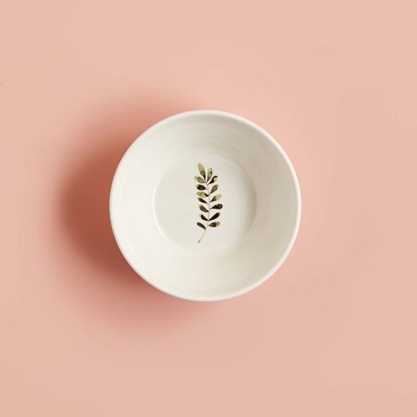 Leaf Ceramic Soup Bowl 14 cm ( 360 ml ) - White