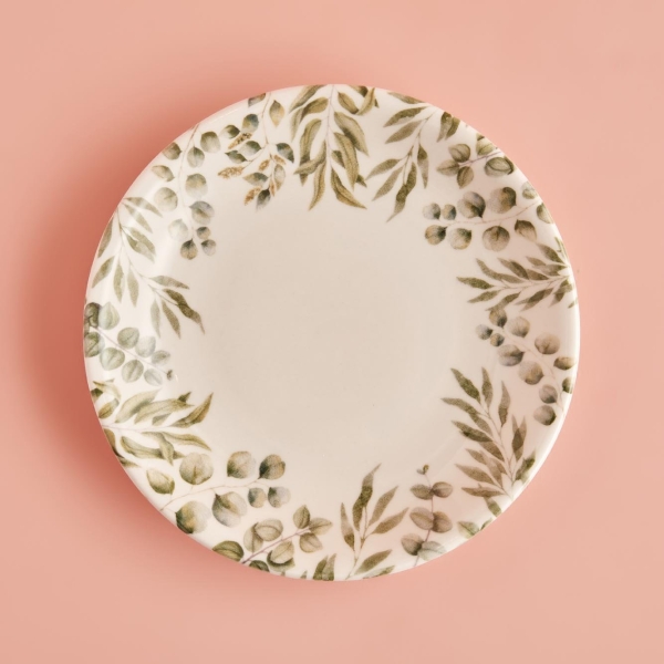 Eucalyptus Porcelain Dinner Plate 21 cm - Green