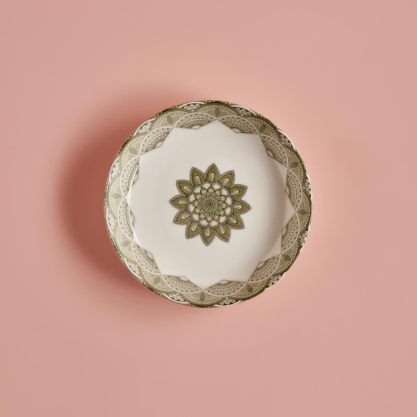 Mandala Porcelain Dinner Plate 18 cm - Green