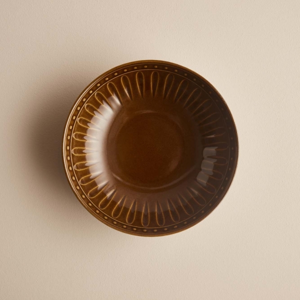 Olivia Ceramic Dinner Plate 21 cm - Brown
