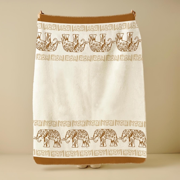 Africana Cotton Double Blanket 180 x 220 cm - Brown