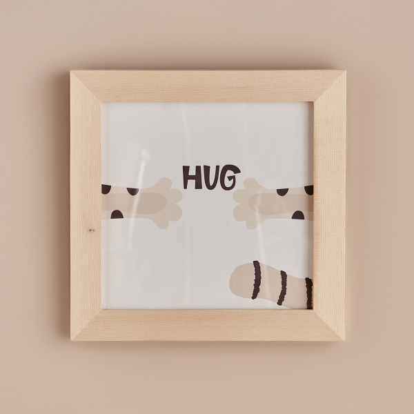 Hug Framed Painting 24 x 24 cm - Beige