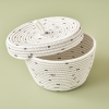 Decorative Basket with Snow Cover 24 x 14 cm - White
