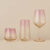 6 Pieces Gradient Glass Soft Drink Cup 470 ml - Pink
