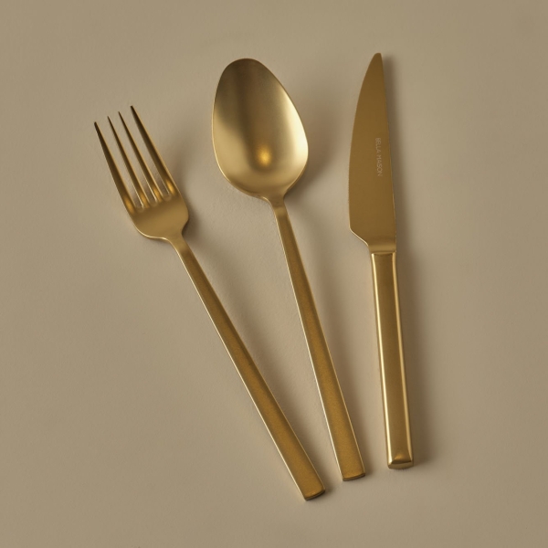 18 Pieces Premium Dinner Cutlery Set - Gold