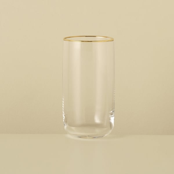 6 Pieces Premium Soft Drink Glass Cup 365 ml - Gold