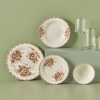 24 Pieces Antique Porcelain Dinner Set - Red