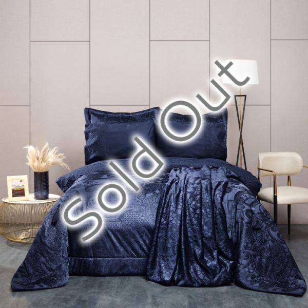 8 Pieces Valeria Best Dowery Set 200 x 220 cm - Navy Blue