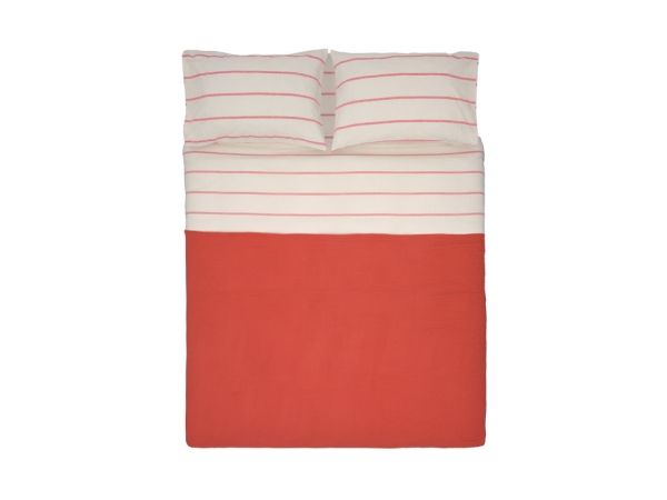 3 Pieces Darrel Single Pique Set 160 x 220 cm - Coral