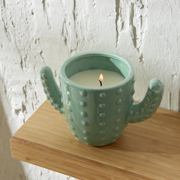 Cactus Candle Holder 14 x 10 x 8 cm - Green