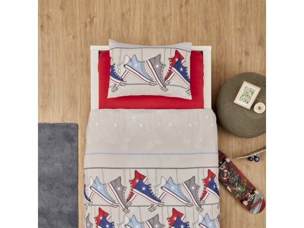 3 Pieces Barton Young Single Duvet Cover Set 160 x 220 cm - Grey