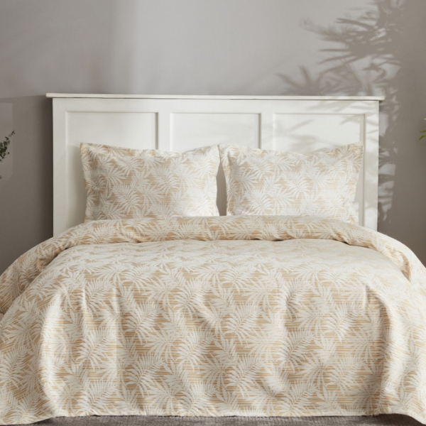 2 Pieces Plant Single Bedspread Set 170 x 230 cm - Yellow