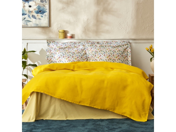 4 Pieces Noya Cotton Double Pique Set 200 x 220 cm - Yellow