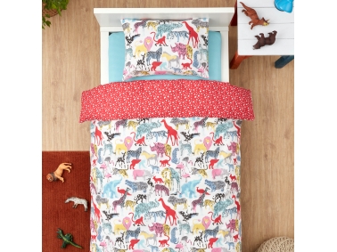 3 Pieces Animal Young Single Duvet Cover Set 160 x 220 cm - Pink