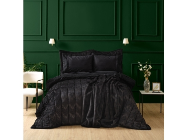8 Pieces Alba Boho Double Dowery Set 200 x 220 cm - Black