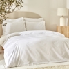 4 Pieces Puff Cotton Double Duvet Cover Set 200 x 220 cm - White