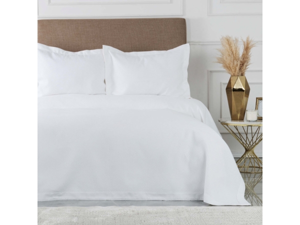 3 Pieces Valse Cotton Double Bedspread Set 230 x 240 cm - White