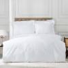 6 Pieces Island Chain Striped Percale Double Duvet Cover Set 200 x 220 cm - White