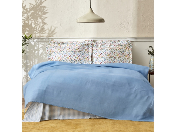 4 Pieces Noya Cotton Double Pique Set 200 x 220 cm - Blue