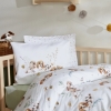 3 Pieces Cute Dream Cotton Baby Duvet Cover Set 100 x 150 cm - Brown
