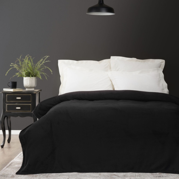 Fiona Welsoft Double Blanket 200 x 220 cm - Black