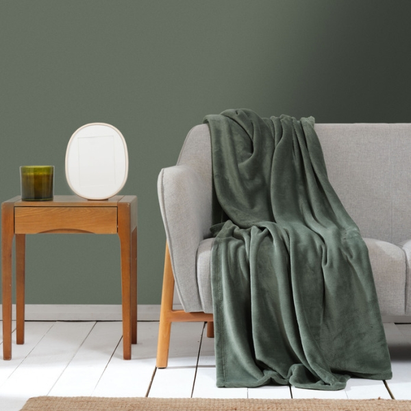 Fiona Welsoft TV Blanket 130 x 180 cm - Khaki