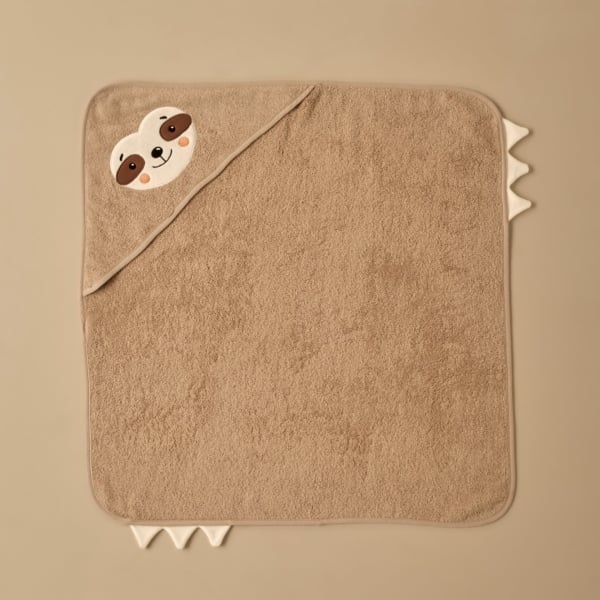 Sloth Cotton Swaddle Towel 75 x 75 cm - Light Brown