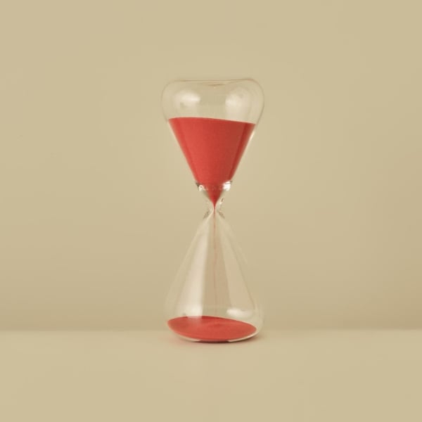 Sona Glass Hourglass 6 x 20 cm ( 20 minutes ) - Red
